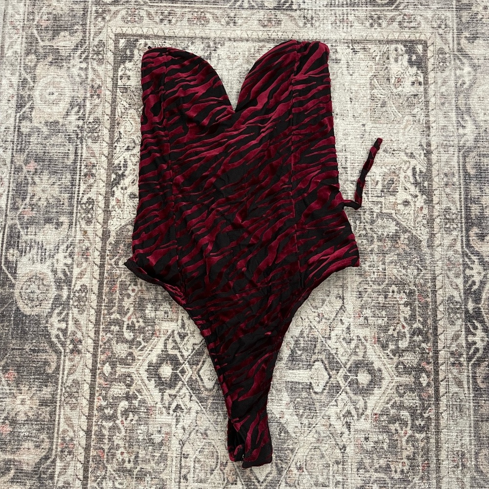 Superdown Velvet Bodysuit